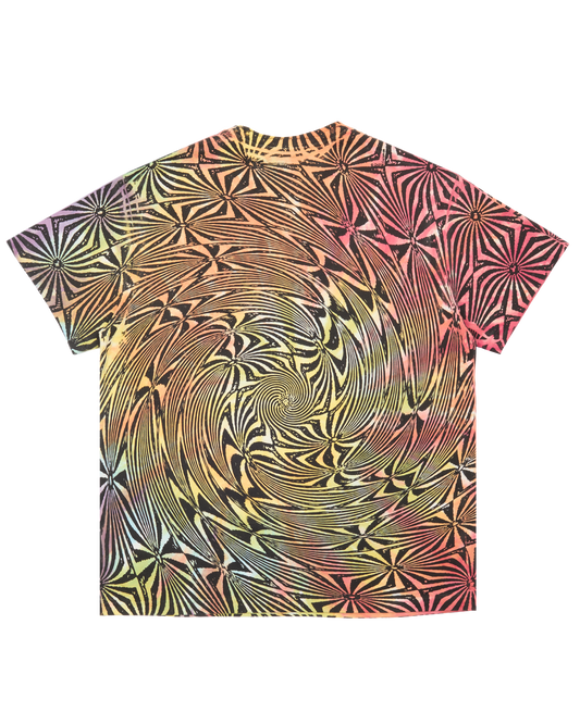 Optical Illusion Jumbo Screen Print Tee - Hand Dyed