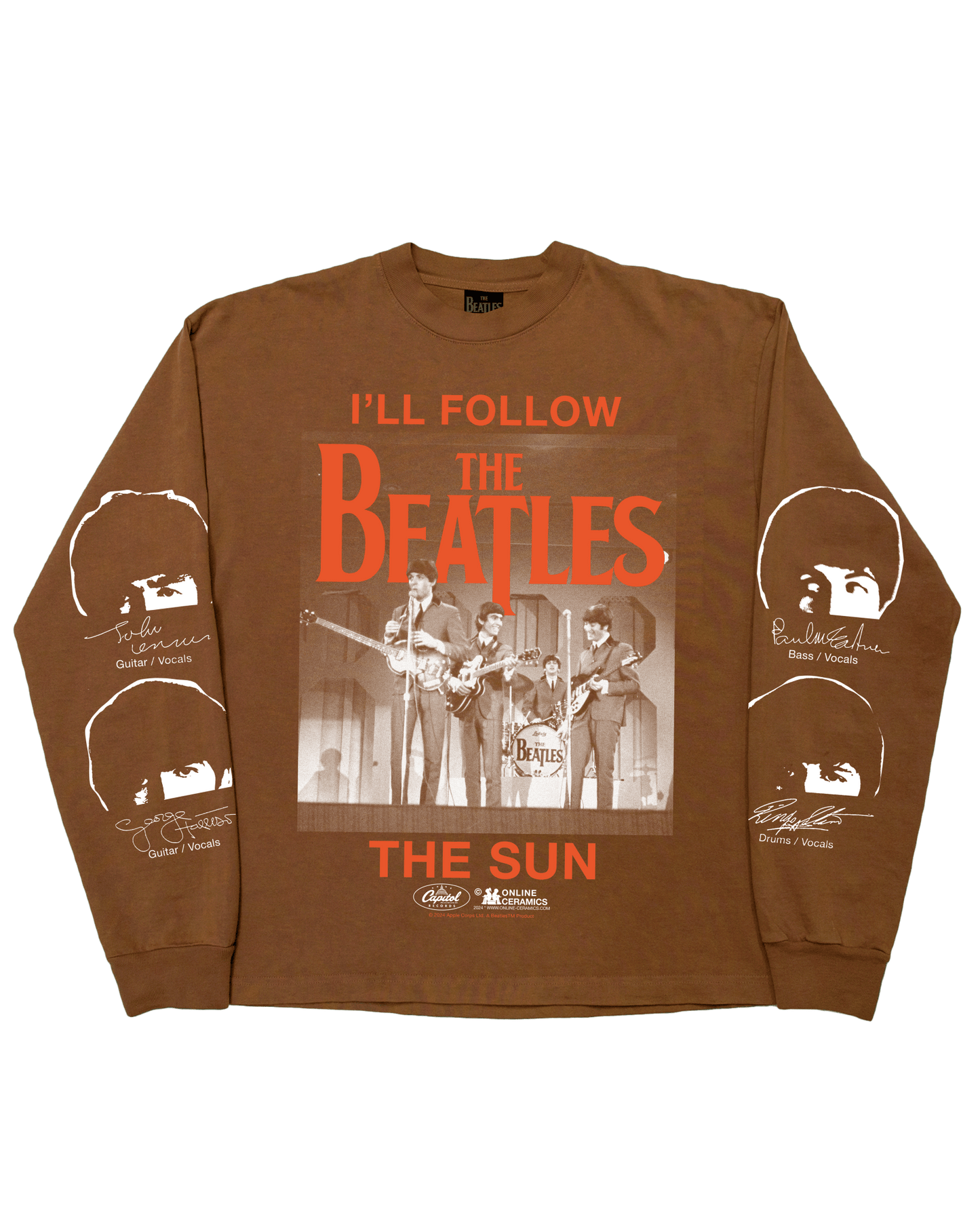 The Beatles "I'll Follow The Sun" - Brown Long Sleeve