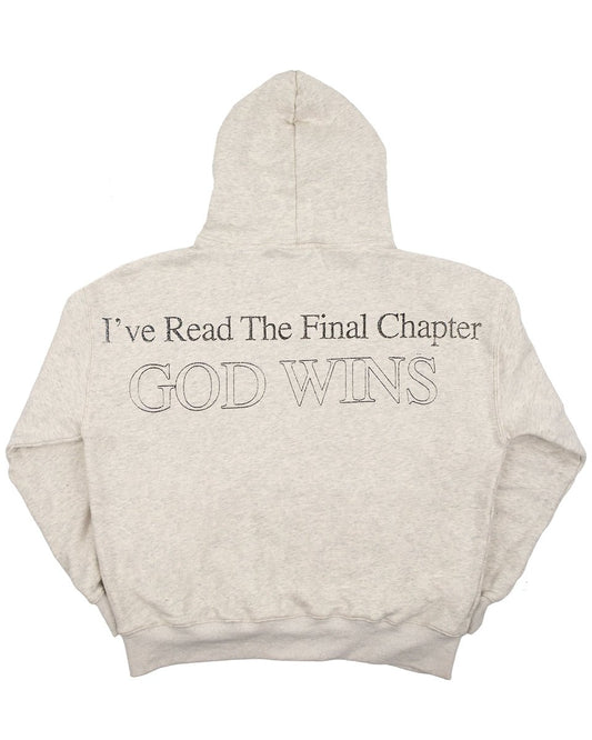 God Wins - Off White Heather Hoodie