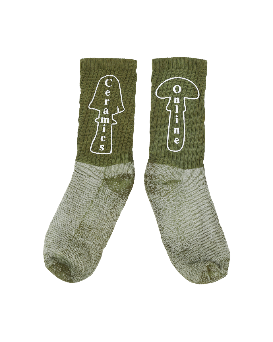 Mushroom Socks - Hand Dyed Green
