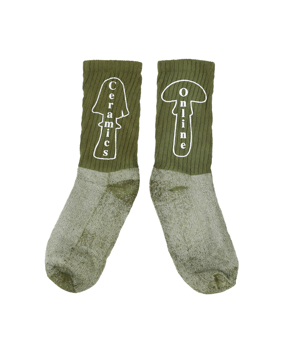 Mushroom Socks - Hand Dyed Green