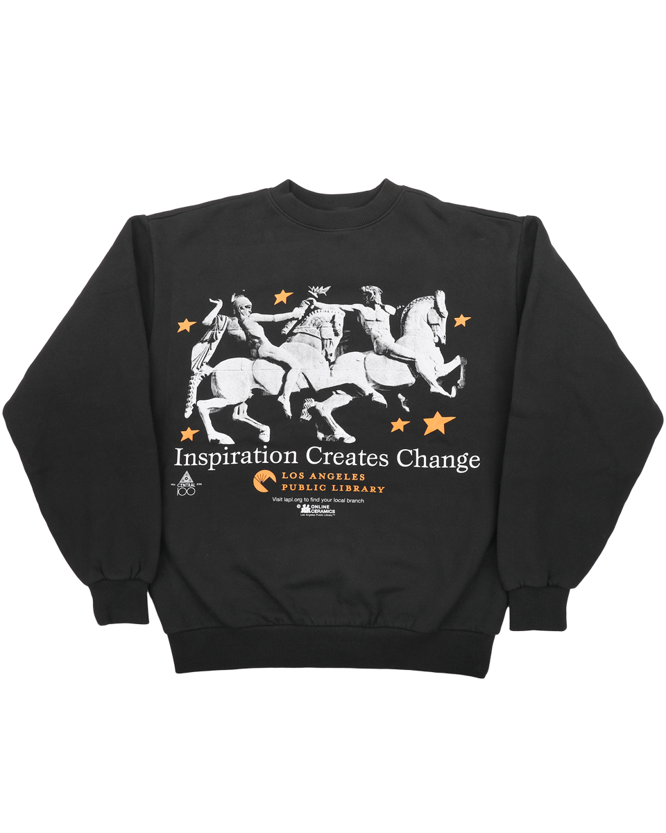 Inspiration Creates Change - Off-Black Fleece Crewneck