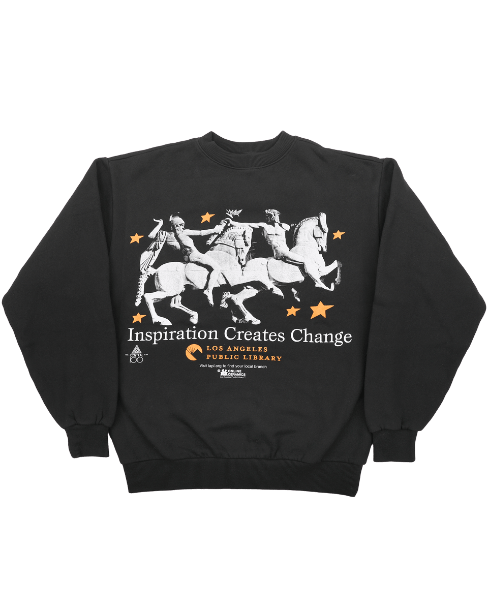 Inspiration Creates Change - Off-Black Fleece Crewneck