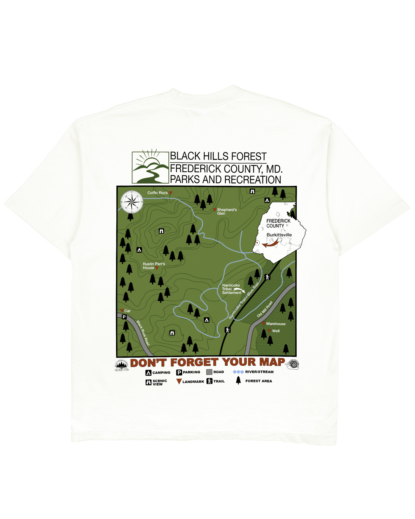 The Blair Witch "Black Hills Forest Map" - Off-White Tee