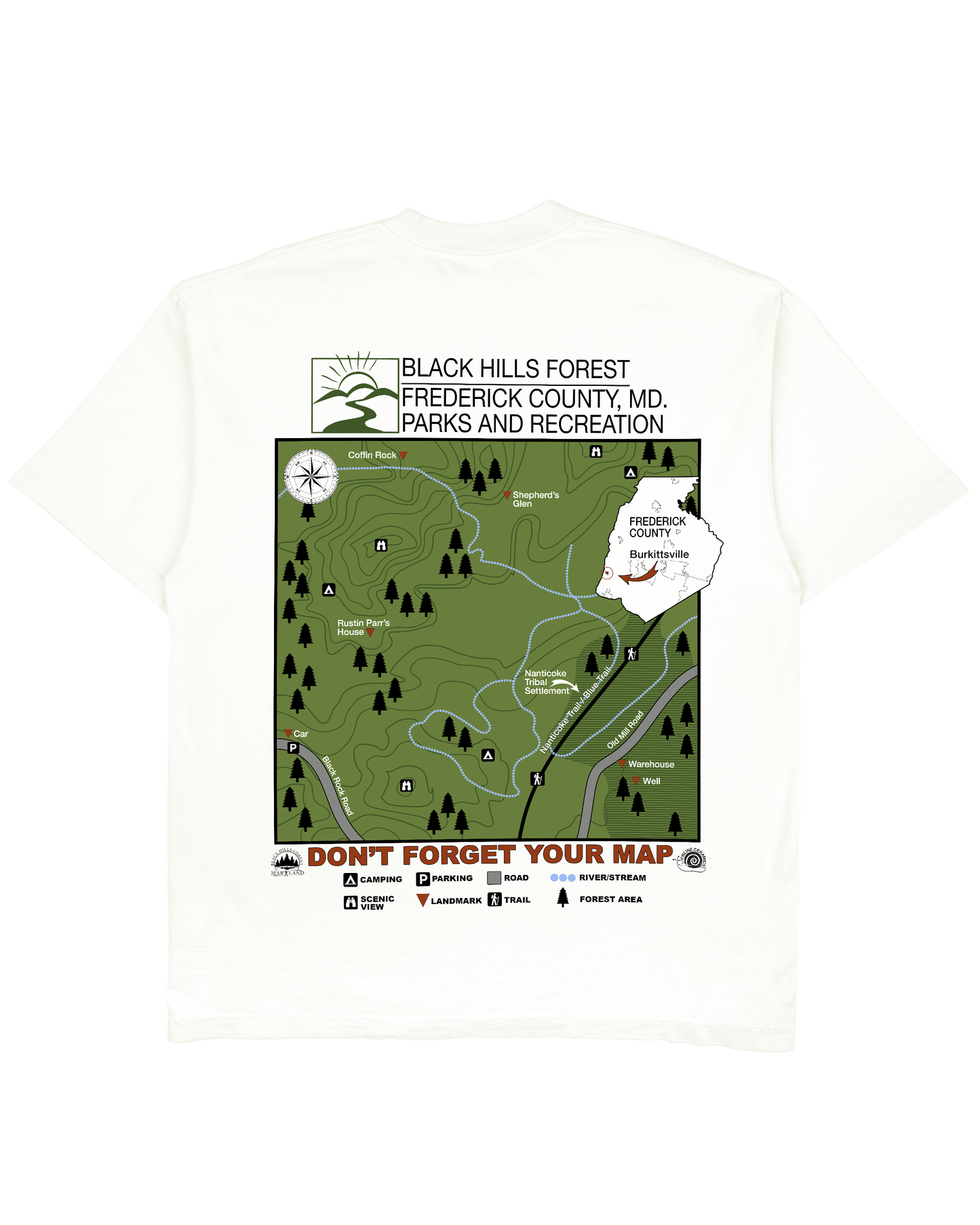 The Blair Witch "Black Hills Forest Map" - Off-White Tee