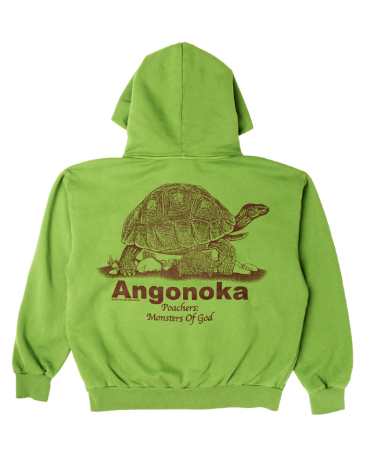 Protect the Ploughshare Tortoise - Green Hoodie