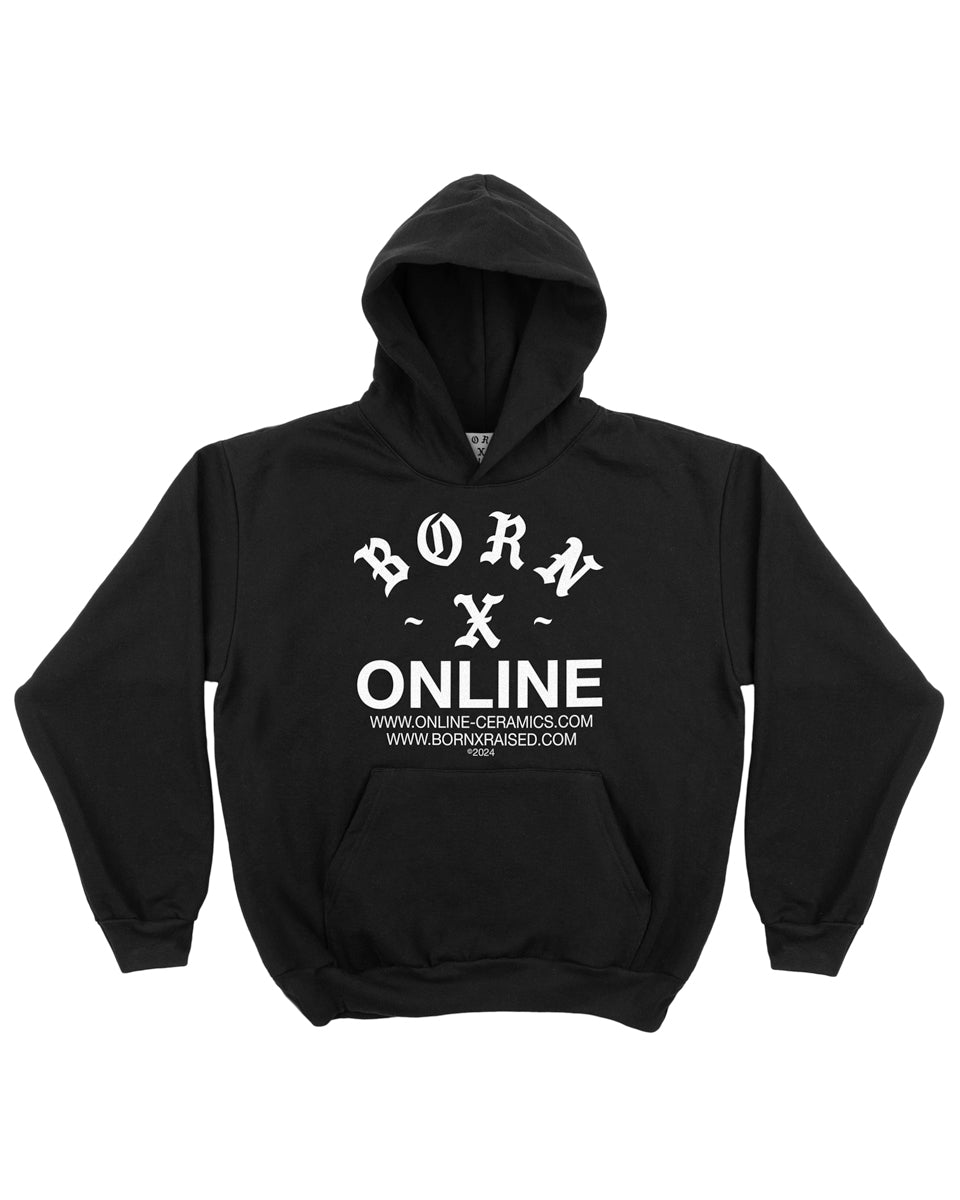 Born X Raised + Online Ceramics - Black Logo Hoodie