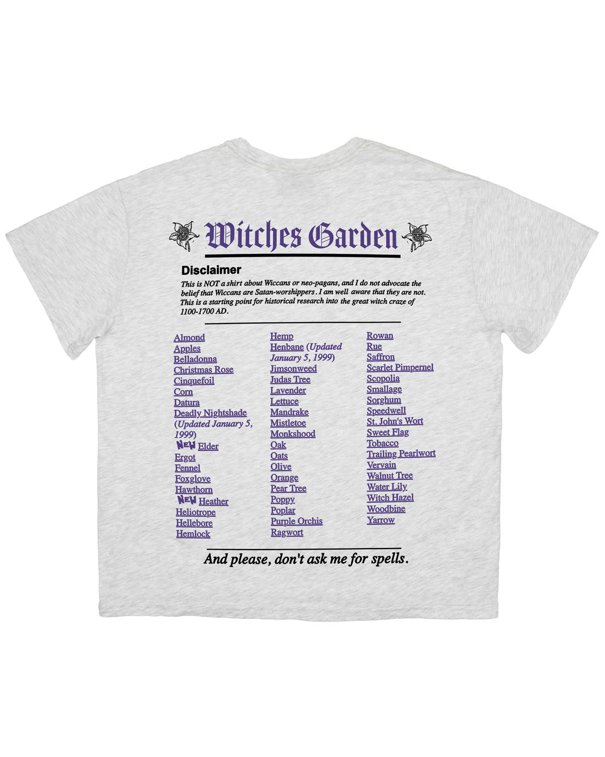 Witches Garden - Heather Grey Tee
