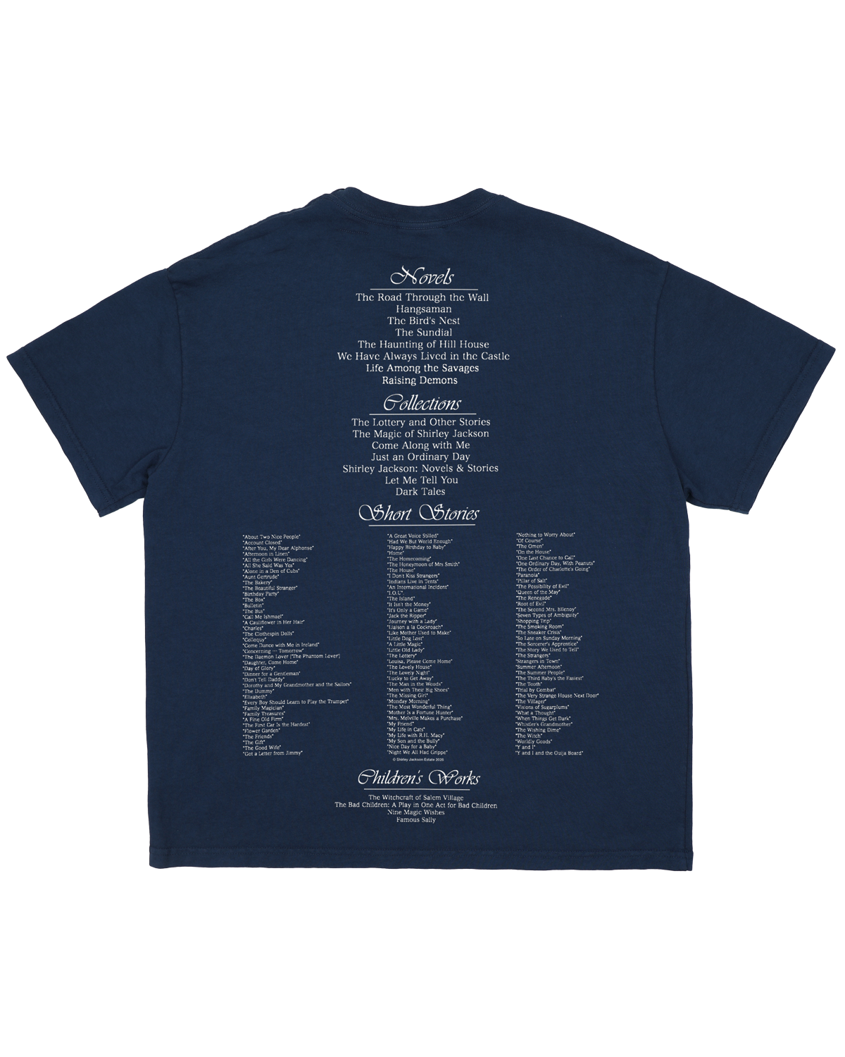 Shirley Jackson Novels - Dark Blue Tee