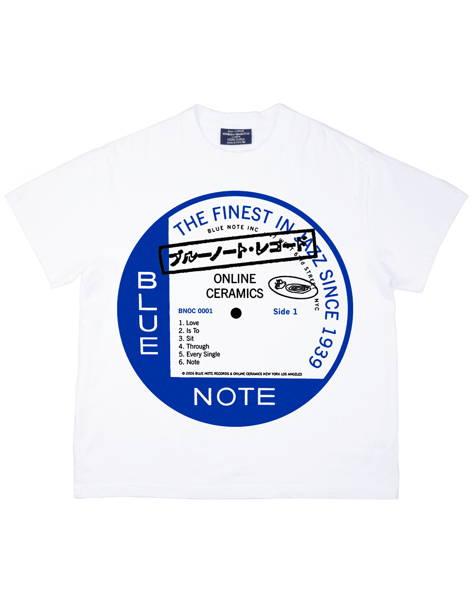 Blue Note “Center Label” – White Tee – Online Ceramics
