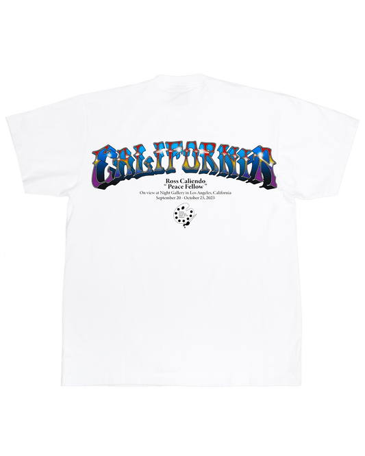 "california" - White Tee (painting by Ross Caliendo)