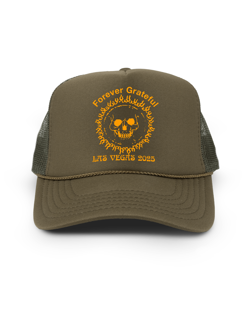 Forever Grateful Skull Sun - Olive Hat