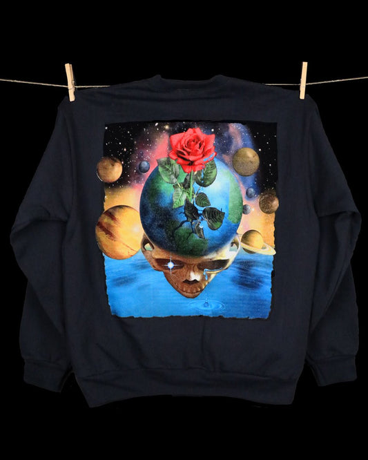 Drums And Space Your Face - Navy (14 oz Heavy Fleece)