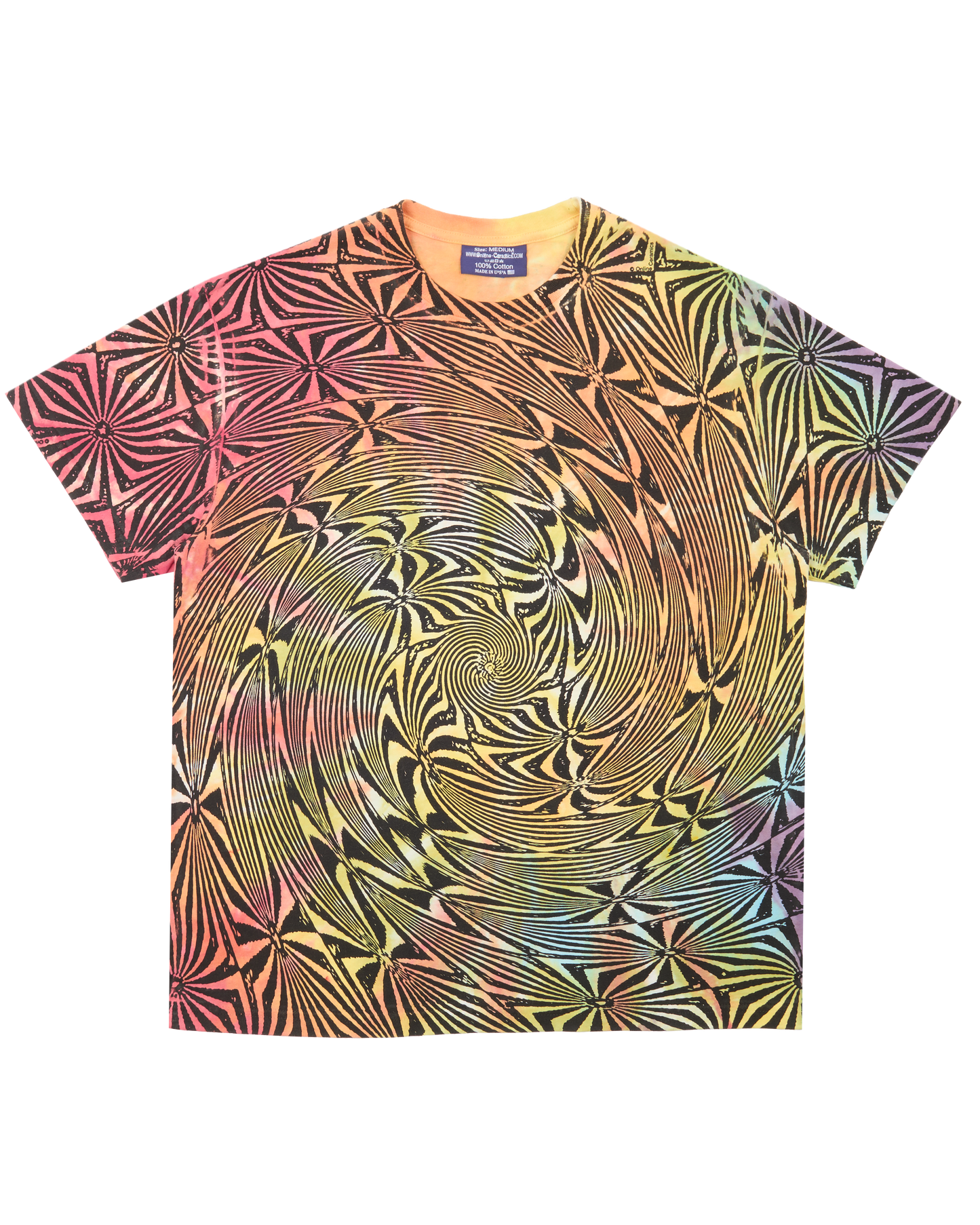 Optical Illusion Jumbo Screen Print Tee - Hand Dyed