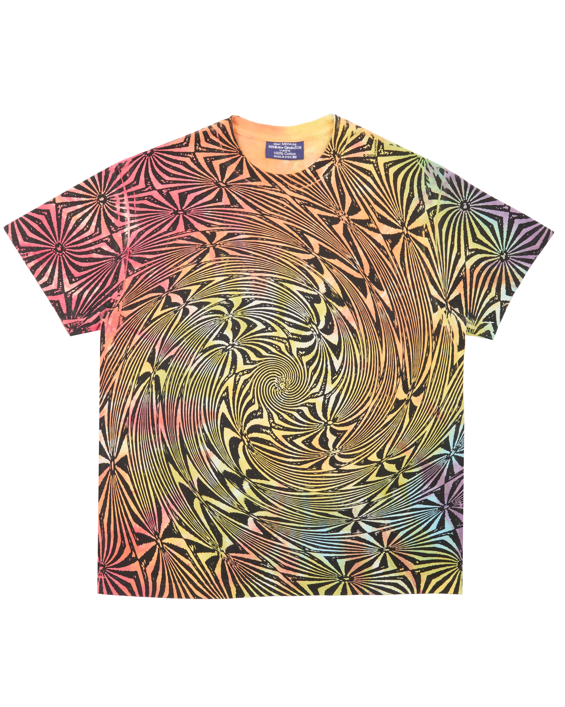 Optical Illusion Jumbo Screen Print Tee - Hand Dyed