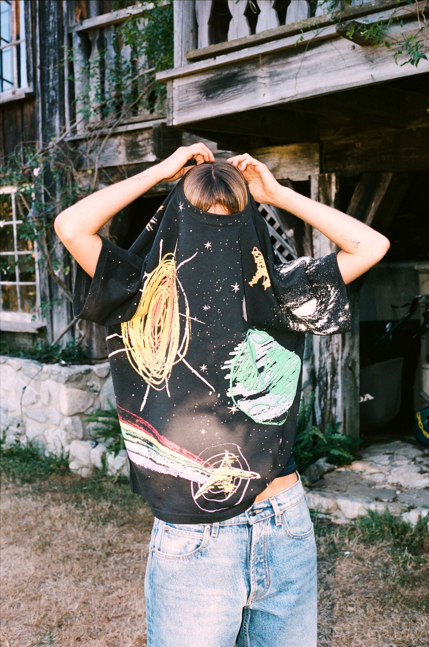 Galaxy Doodle - Off-Black Tee