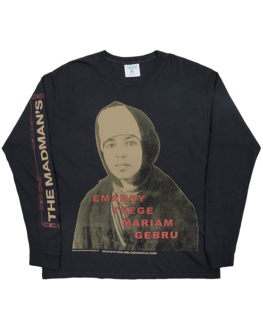 Emahoy Tsege Mariam Gebru "The Madman's Laughter" - Black Long Sleeve Tee