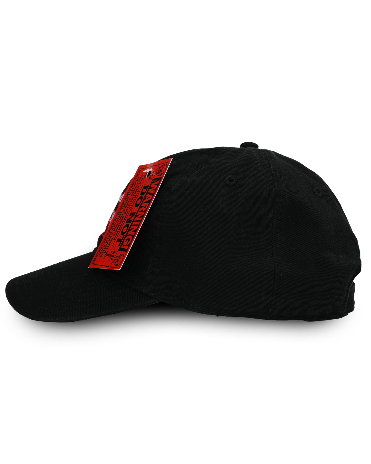 WARNING, DO NOT LOOK IN ANY MIRROR OR REFLECTIVE SURFACE WHILE WEARING THIS ONLINE CERAMICS BLOODY MIRROR THEMED BALL CAP. - Black Hat