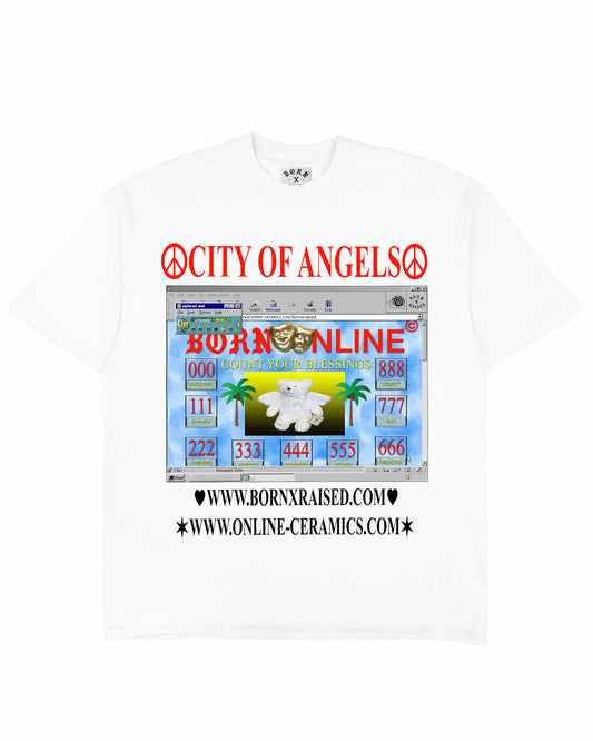 Born X Raised + Online Ceramics "Count Your Blessings" - White Tee