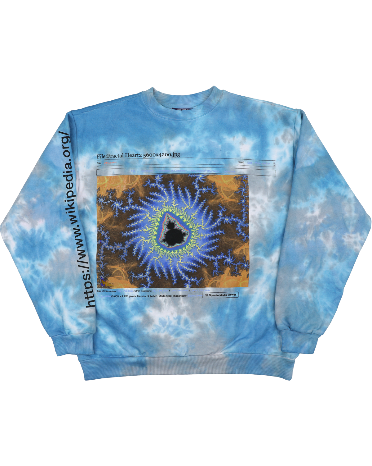 The Fractal Heart2 - Hand Dyed Fleece Crewneck