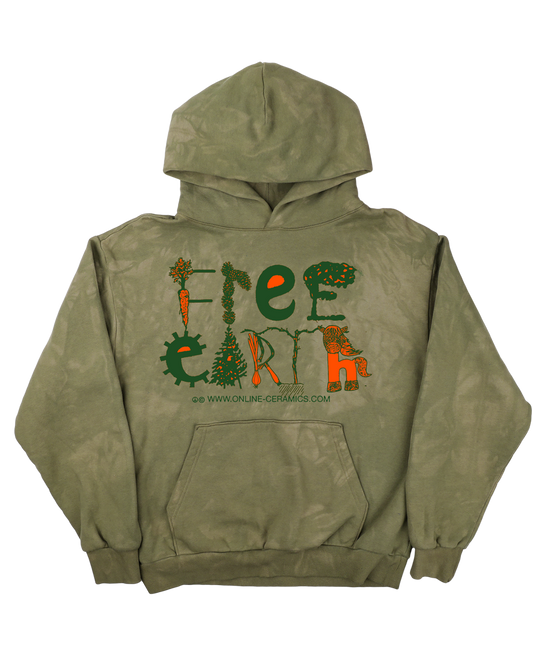 Free Earth - Hand Dyed Green Hoodie