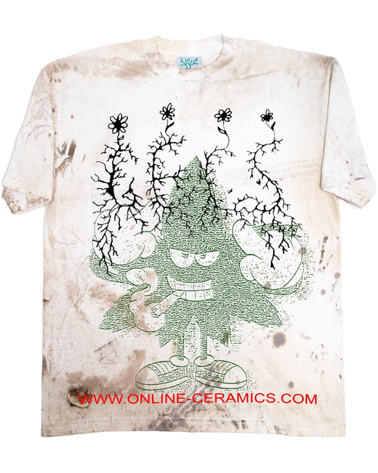 100 Gecs Pot Leaf - Tee (Hand distressed at our studio L.A.)