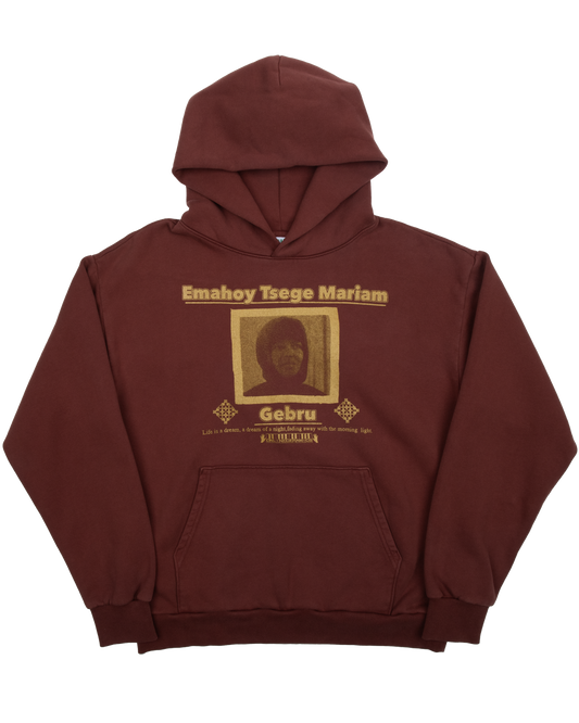 Emahoy Tsege Mariam Gebru "Life is a Dream" - Mahogany Fleece Hoodie