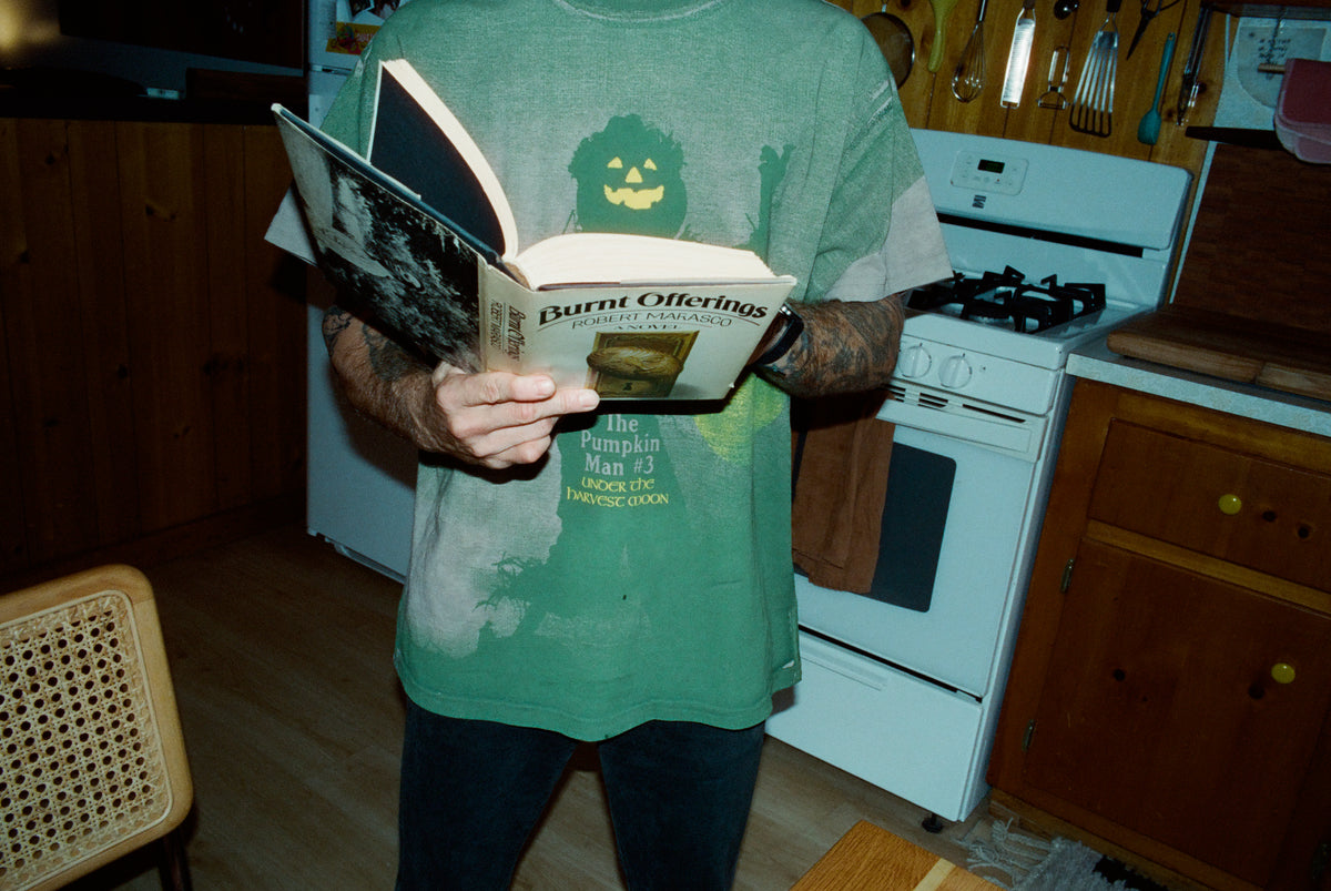 The Pumpkin Man #3 - Hand Dyed Mushroom Grey Tee