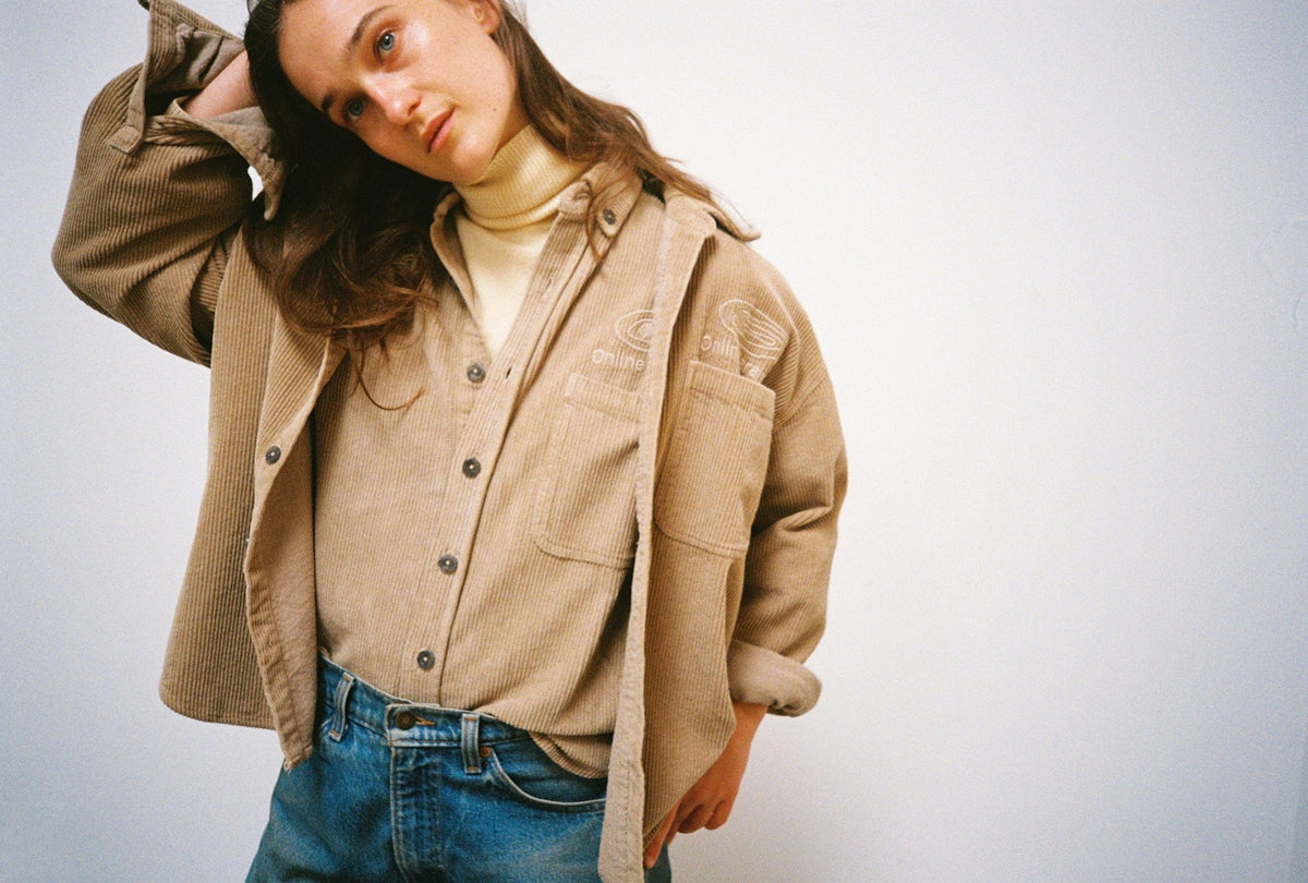 Poem Corduroy Shirt - Dark Stone