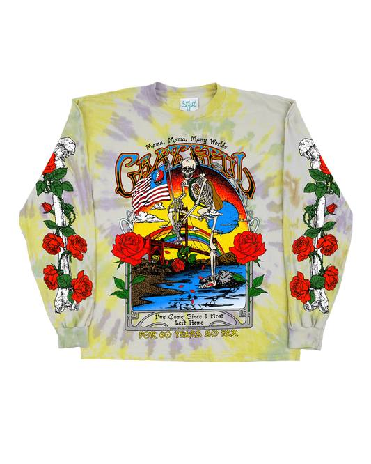 Grateful For 60 Years - Tie Dye Long Sleeve