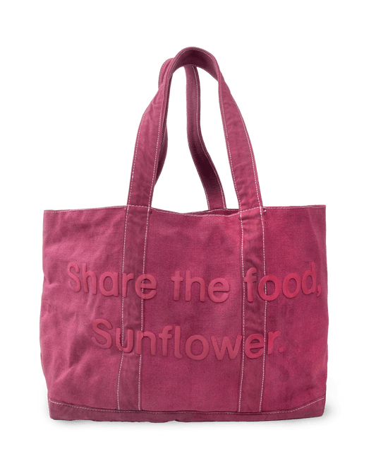 Share the Food, Sunflower - Jumbo Tote (Burgundy)