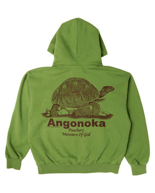 Protect the Ploughshare Tortoise - Green Hoodie