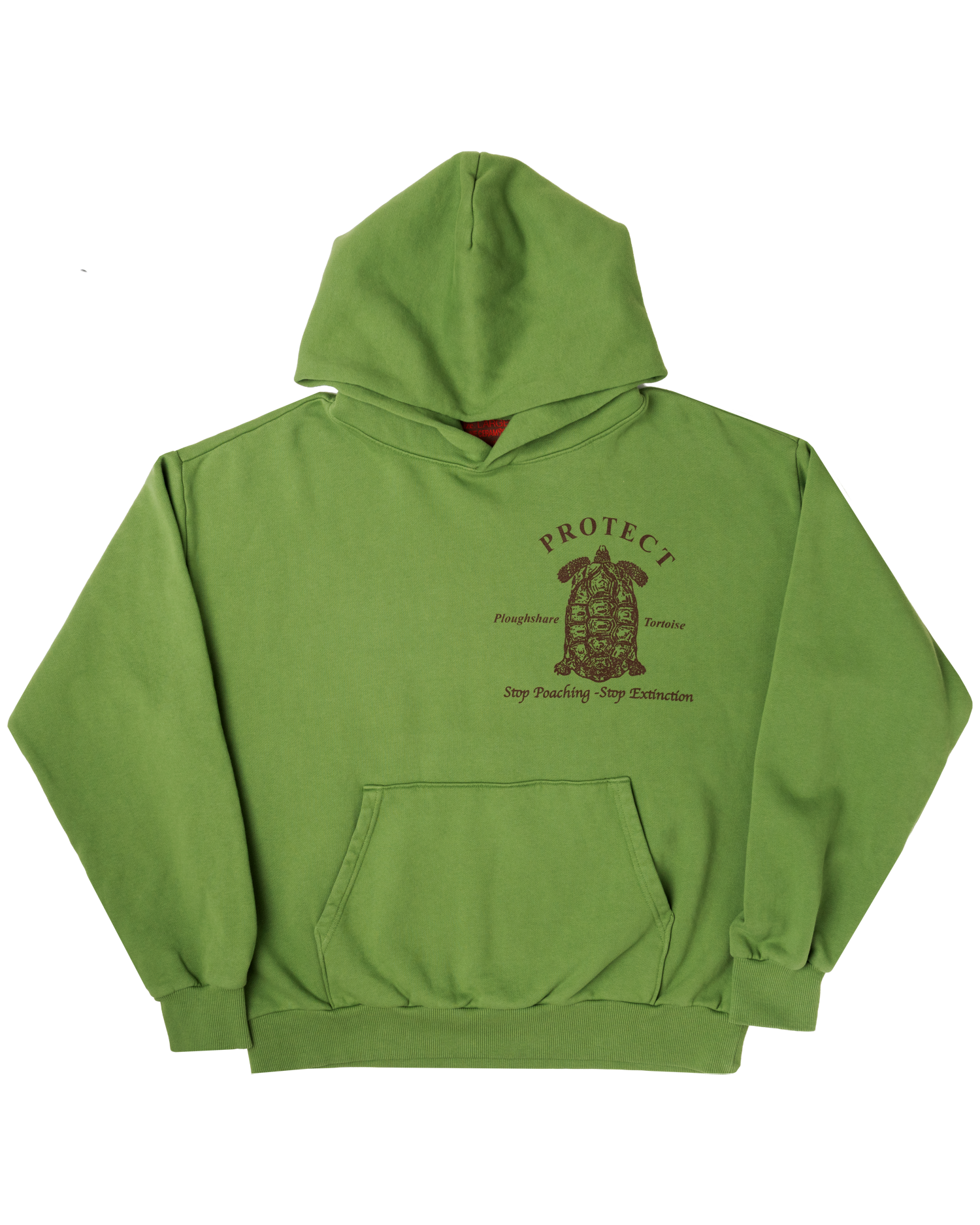 Protect the Ploughshare Tortoise - Green Hoodie