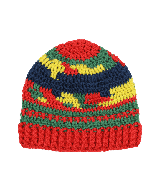 Hand Crocheted Wool Beanie - Red