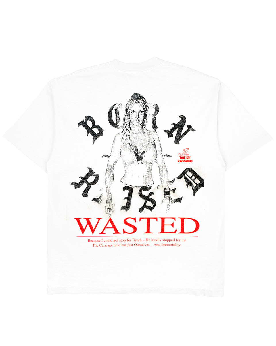 Born X Raised + Online Ceramics "Wasted" - White Logo Tee