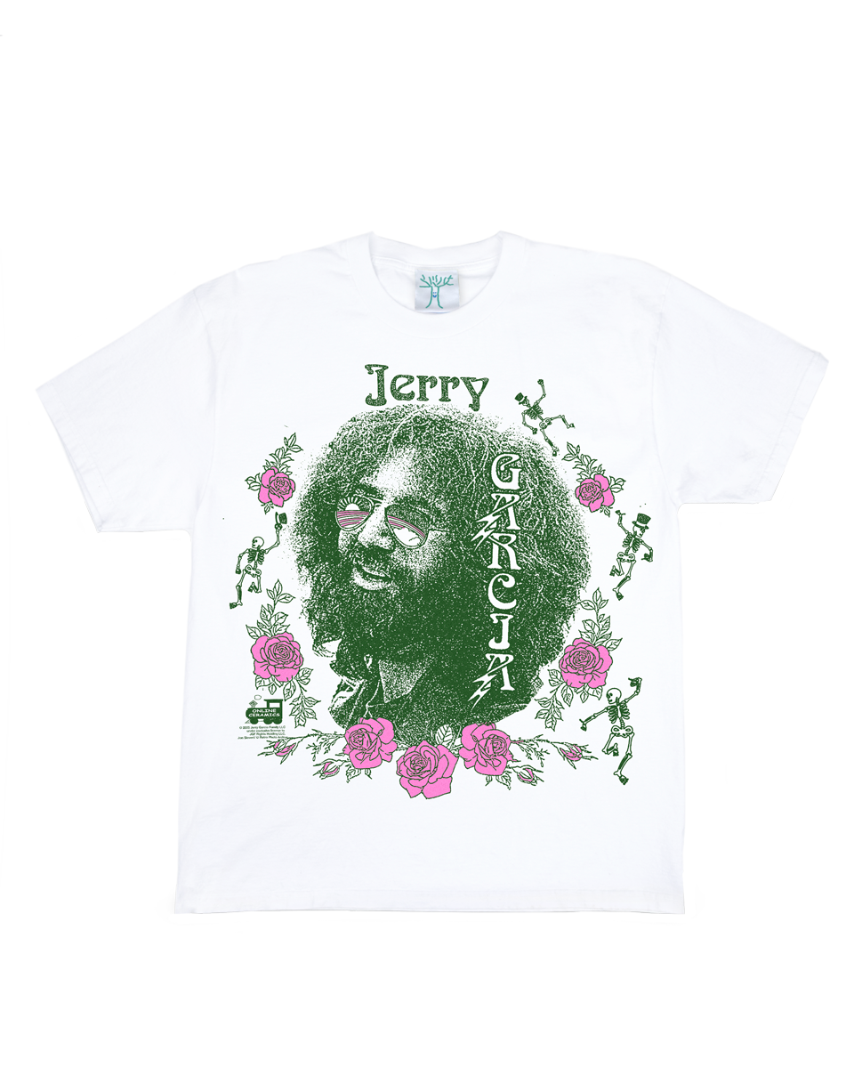 Jerry Garcia "Rosebud" - White Tee