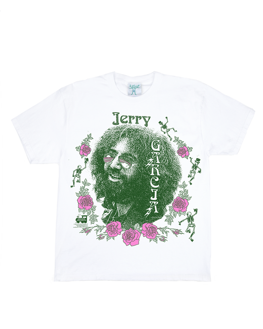 Jerry Garcia "Rosebud" - White Tee