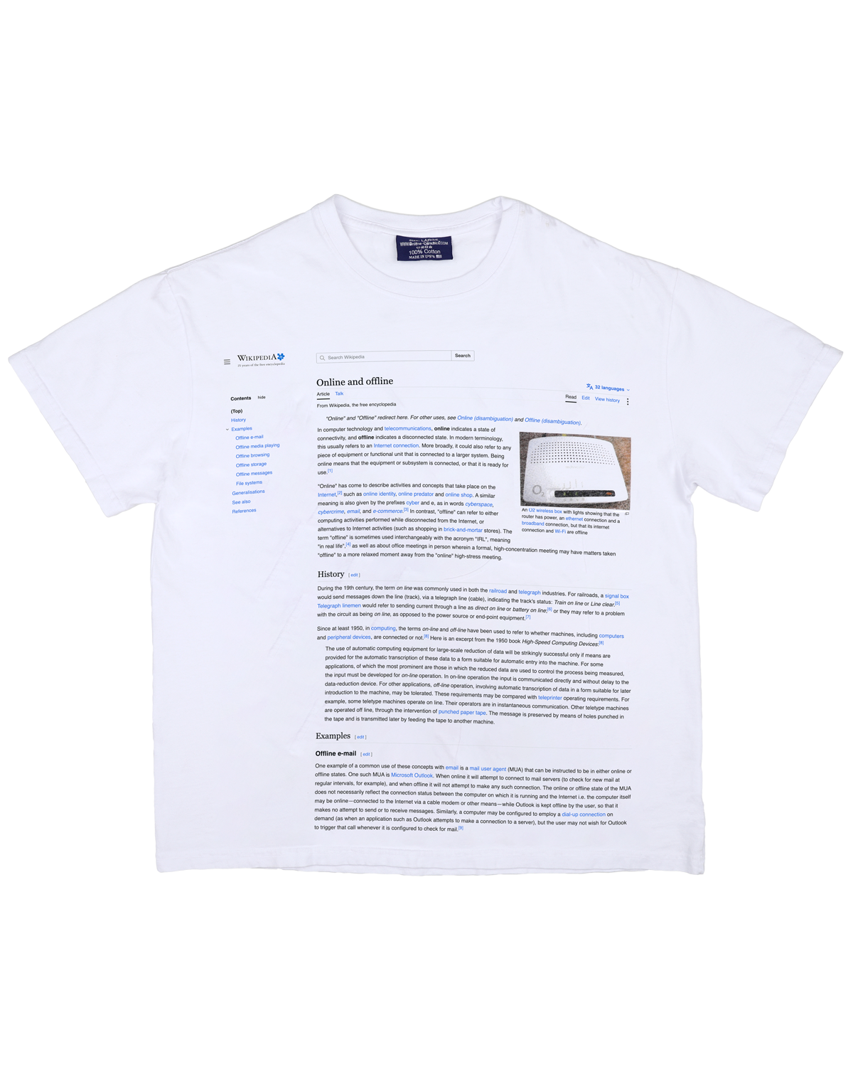 Online and Offline Ceramic - White Tee