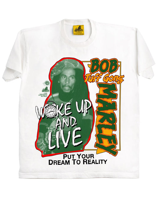 "Wake Up And Live" - White Tee