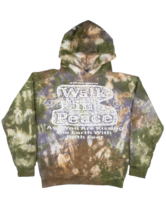 Walk in Peace - Hand Dyed Hoodie