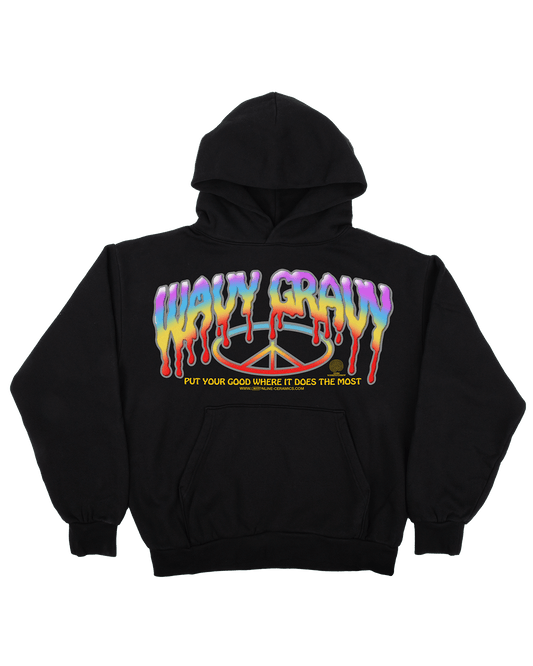 Wavy Gravy Logo Tee - Black Hoodie