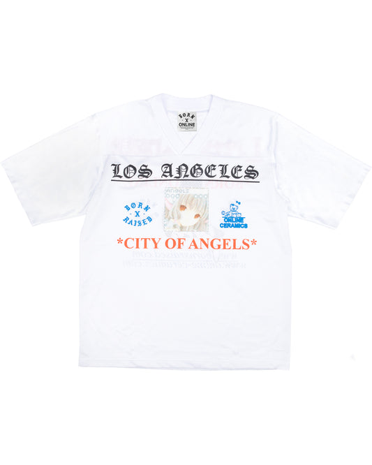 Born X Raised + Online Ceramics - White Football Jersey