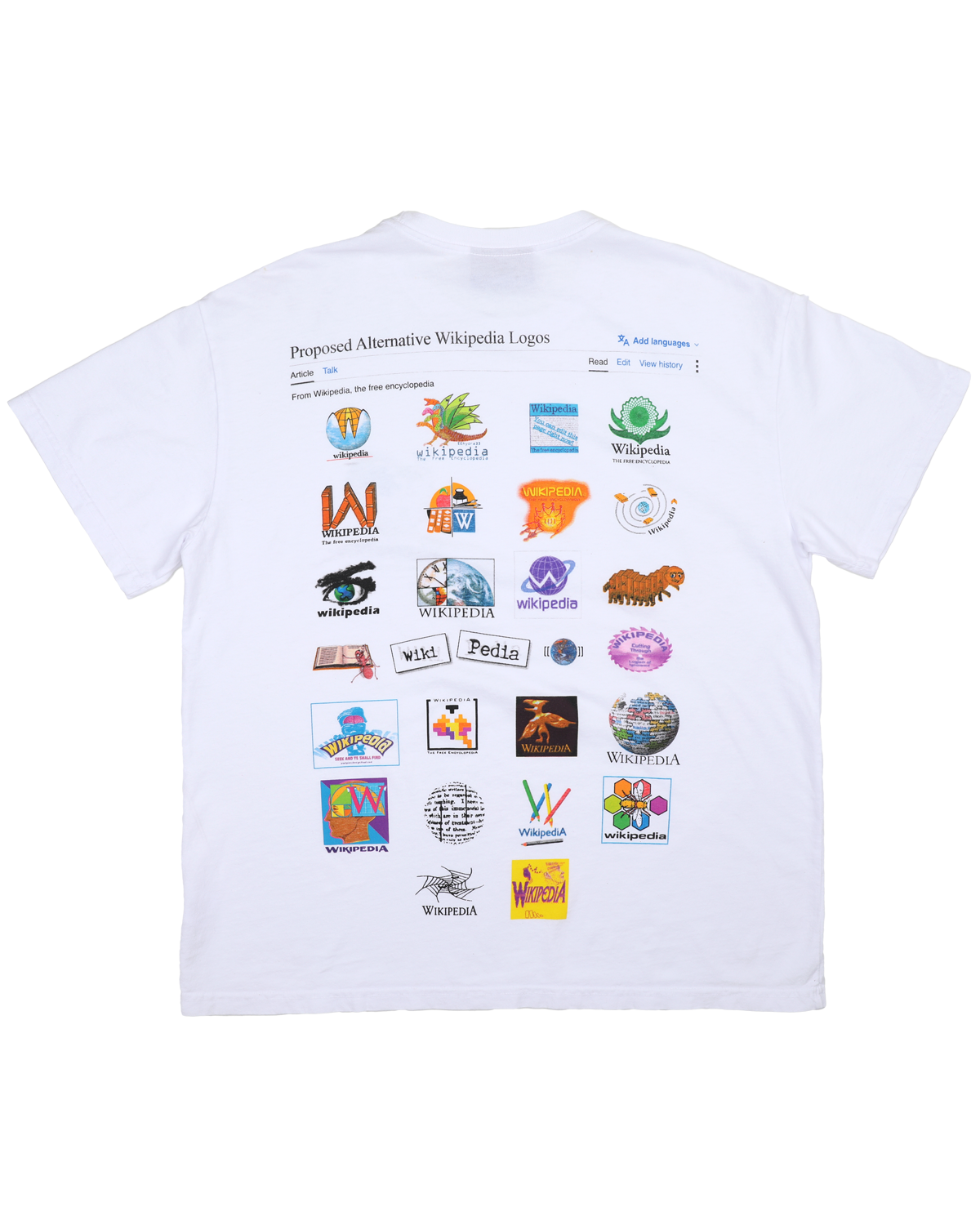 Proposed Alternative Wikipedia Logos - White Tee