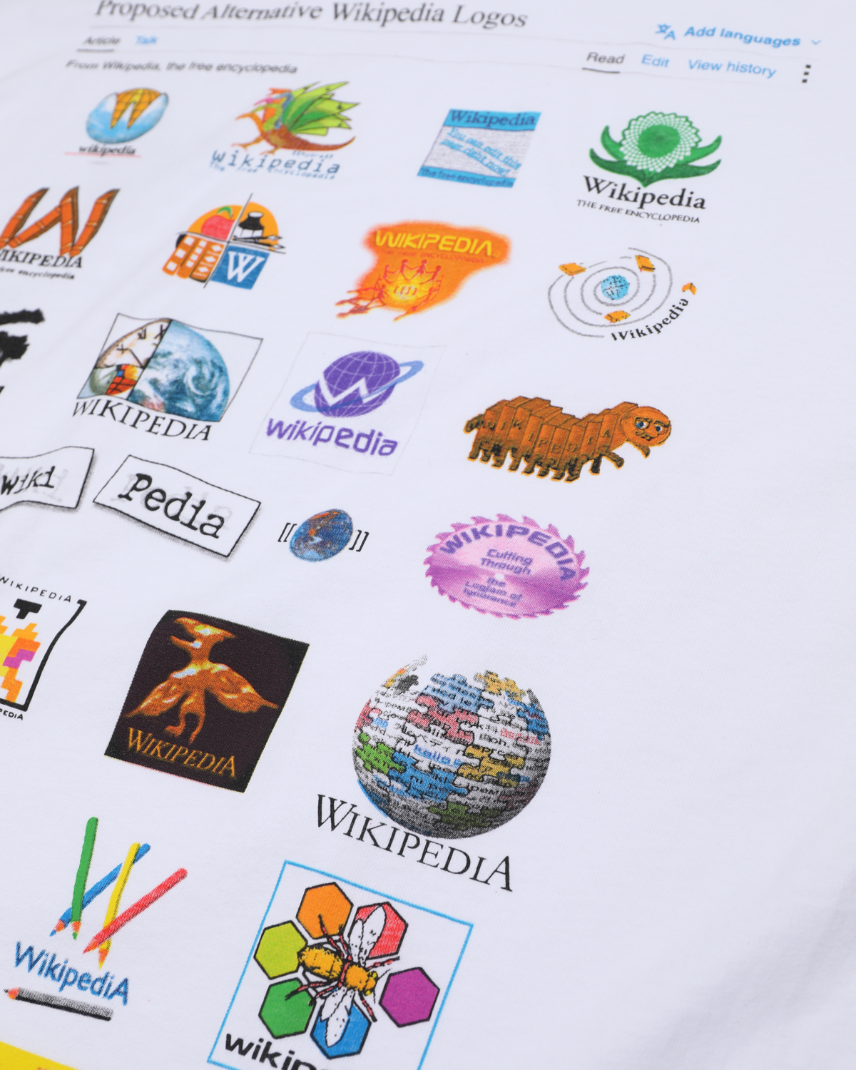 Proposed Alternative Wikipedia Logos - White Tee