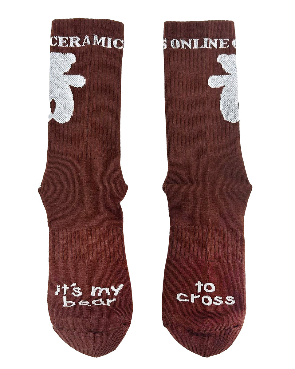 Bear To Cross - Brown Socks