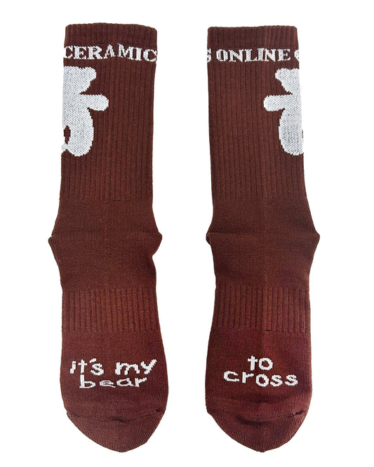 Bear To Cross - Brown Socks