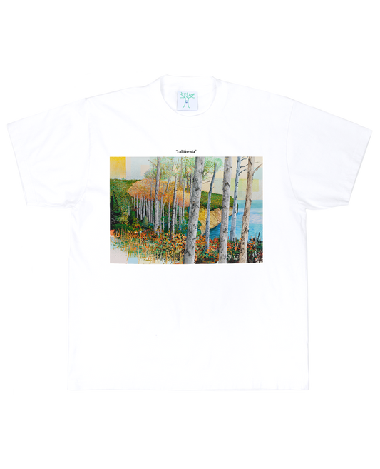 "california" - White Tee (painting by Ross Caliendo)