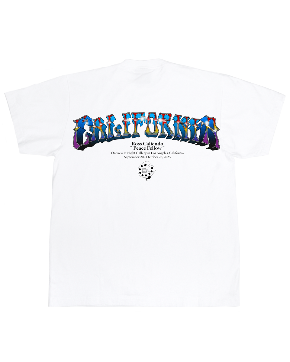 "california" - White Tee (painting by Ross Caliendo)