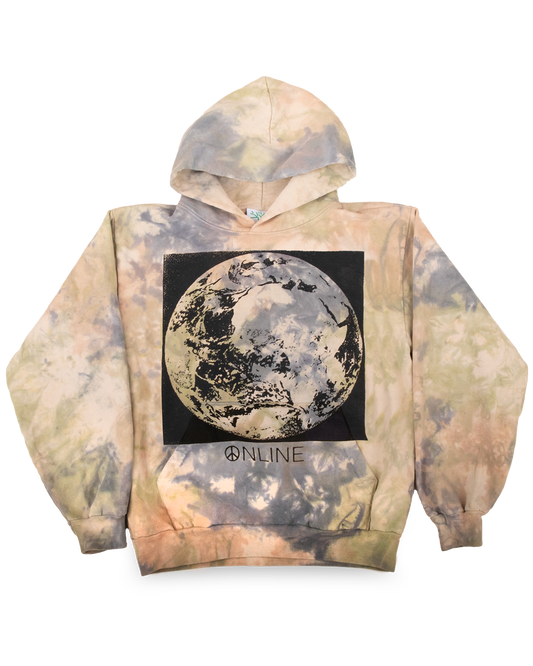 Earth Moon Logo - Tie Dyed and Stonewashed Hoodie
