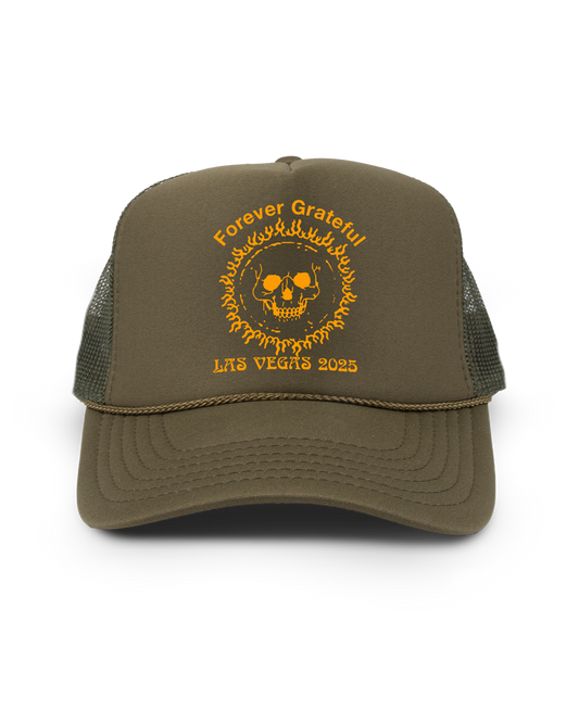 Forever Grateful Skull Sun - Olive Hat